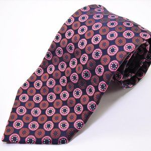 Boss Hugo Boss Pink Multicolor Medallion Silk Tie